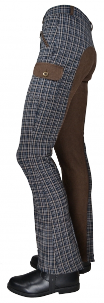 Damen Jodhpurreithose  "Plaid Pocket" in Brown